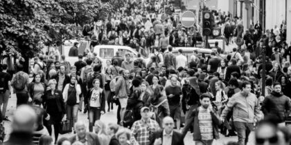 Black and White Crowd